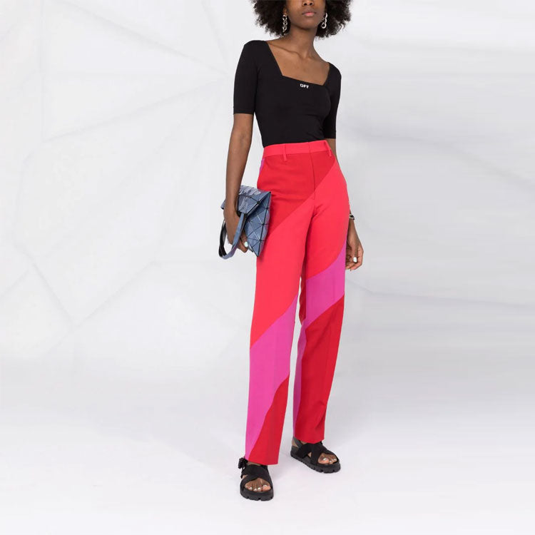 (WMNS) Off-White Solid Color Logo Short Sleeve Slim Fit Version Black OWVA014S21JER0011000