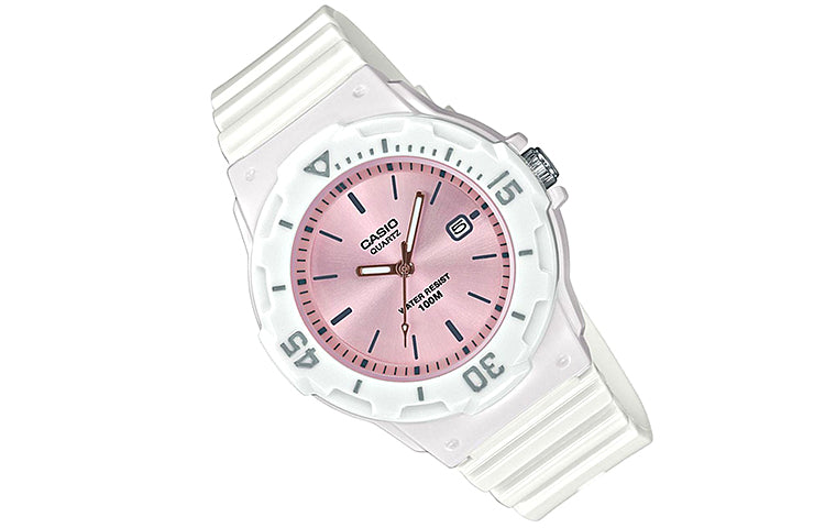 CASIO Waterproof Sports Pink DialWhite Strap PinkWhite Analog LRW-200H-4E3