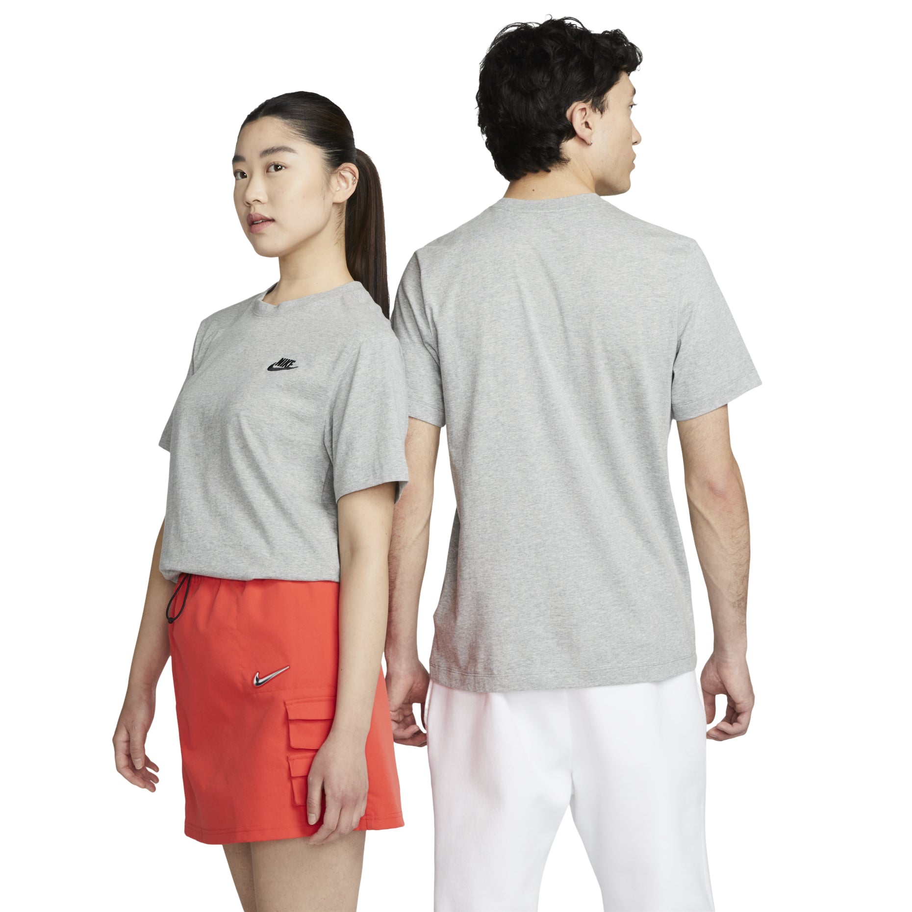 Men's Nike Embroidered Small Round Neck Short Sleeve Dark Grey T-Shirt AR4999-064