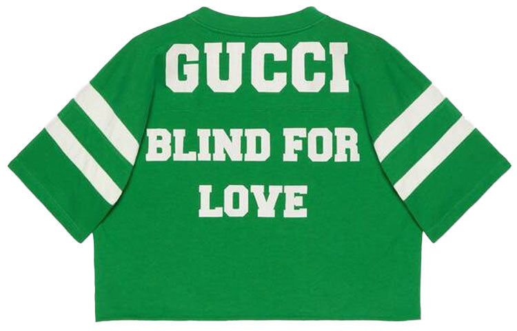 Men's Gucci SS21 1921 Series Alphabet Numeric Printing Short Sleeve Green T-Shirt 659757-XJDHH-3521