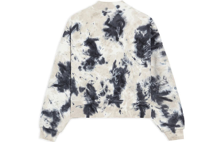 (WMNS) Li-Ning BADFIVE Tie Dye Loose Round Neck Pullover 'White Black' AWDS140-2
