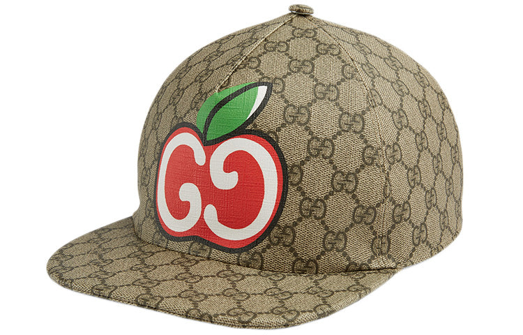 Gucci Canvas Baseball Hat with GG Apple Print 'Beige' 628446-4HL98-8474