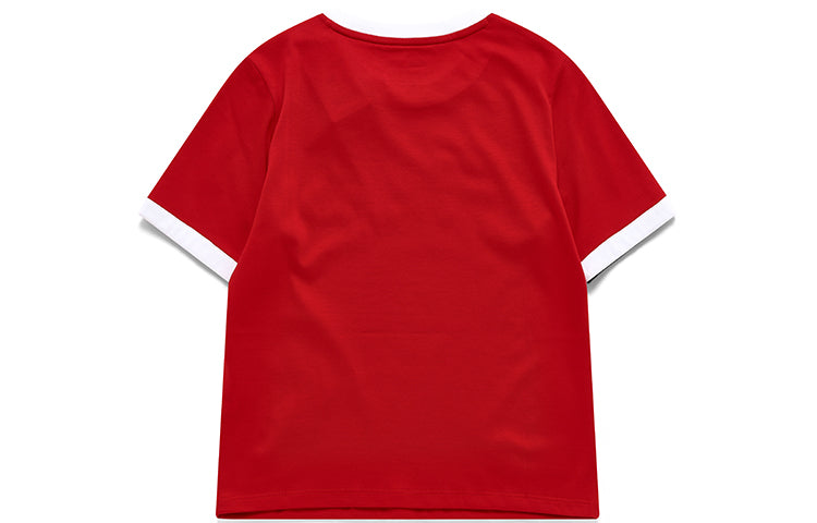 FILA FUSION 3D Contrasting Colors Logo Sports Slim Fit Short Sleeve Classic Red T11W135104F-AR