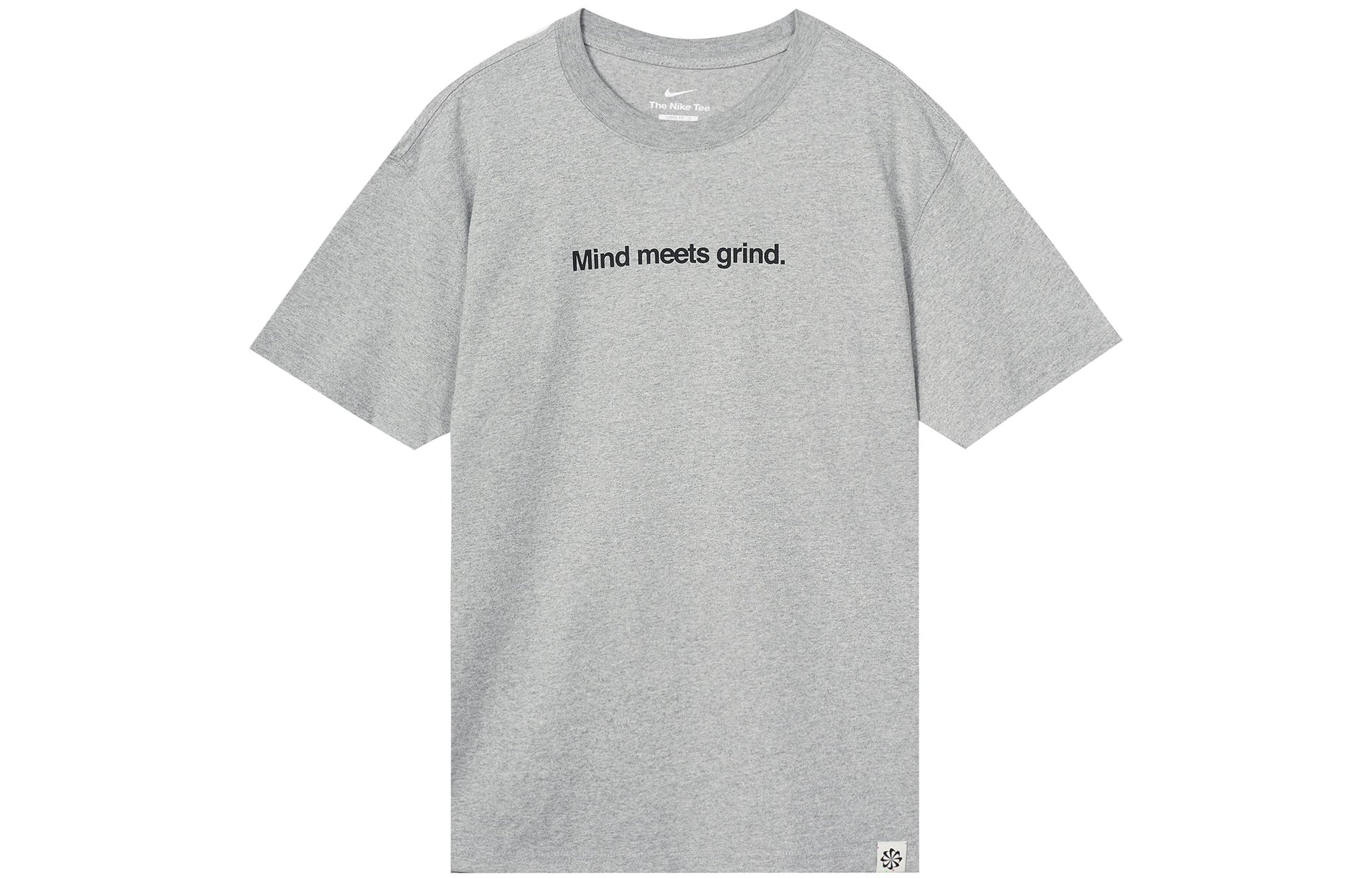 Men's Nike Loose Pattern Printing Round Neck Casual Loose Short Sleeve Dark Grey T-Shirt DQ1906-063