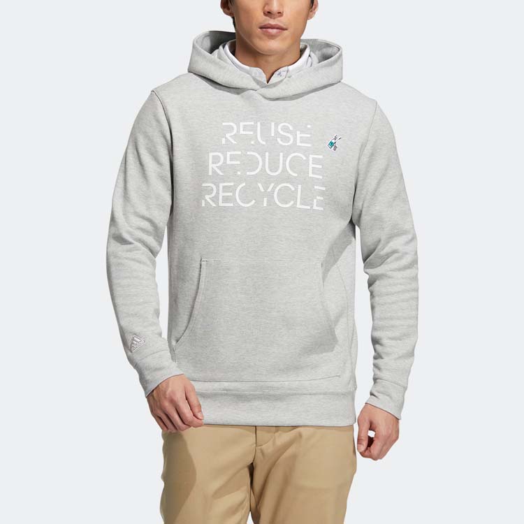 Men's adidas PG SWEAT Alphabet Printing Pullover Medium Hemp Grey HG5785