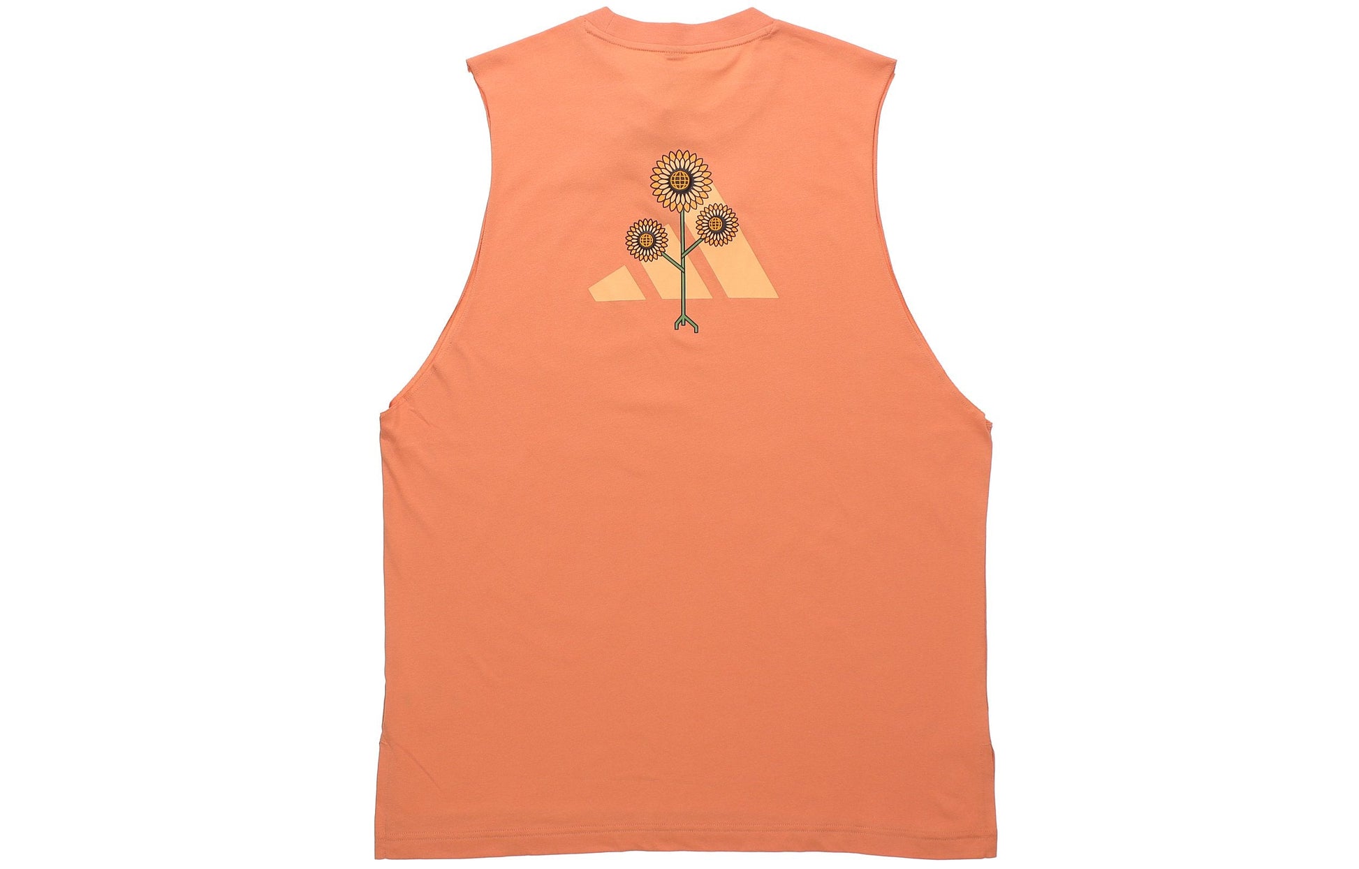 adidas Round Neck Logo Sports Vest Khaki Brown H54037