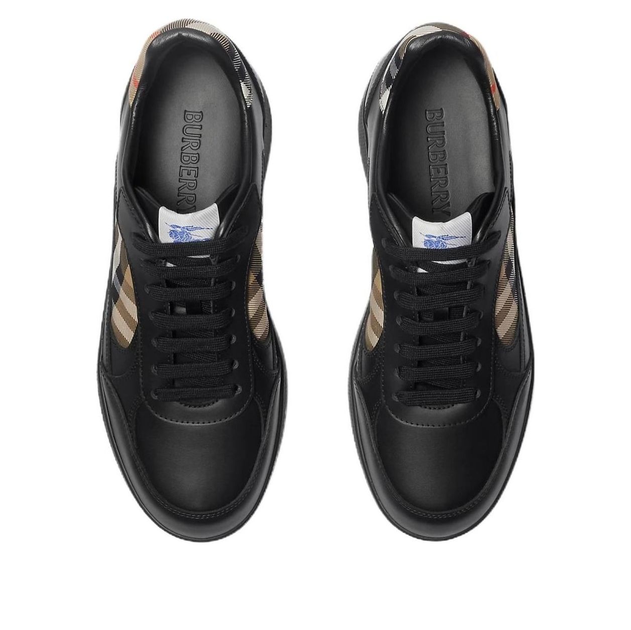 Burberry 26 Leather and Check Terrace Sneakers 'Black Sand' 81086501