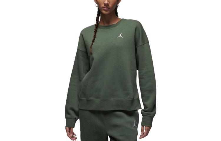 (WMNS) Air Jordan Brooklyn Fleece Crewneck Sweatshirt 'Green' FN4491-337