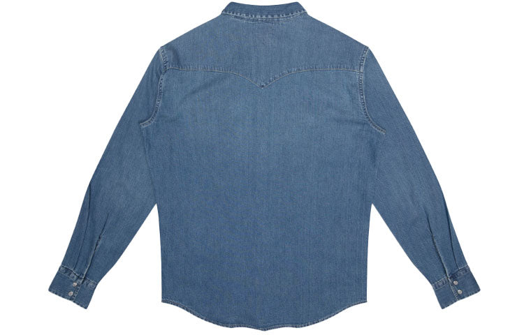 Men's Levis Pure Cotton Multiple Pockets Denim Long Sleeves Blue Shirt 85745-0001