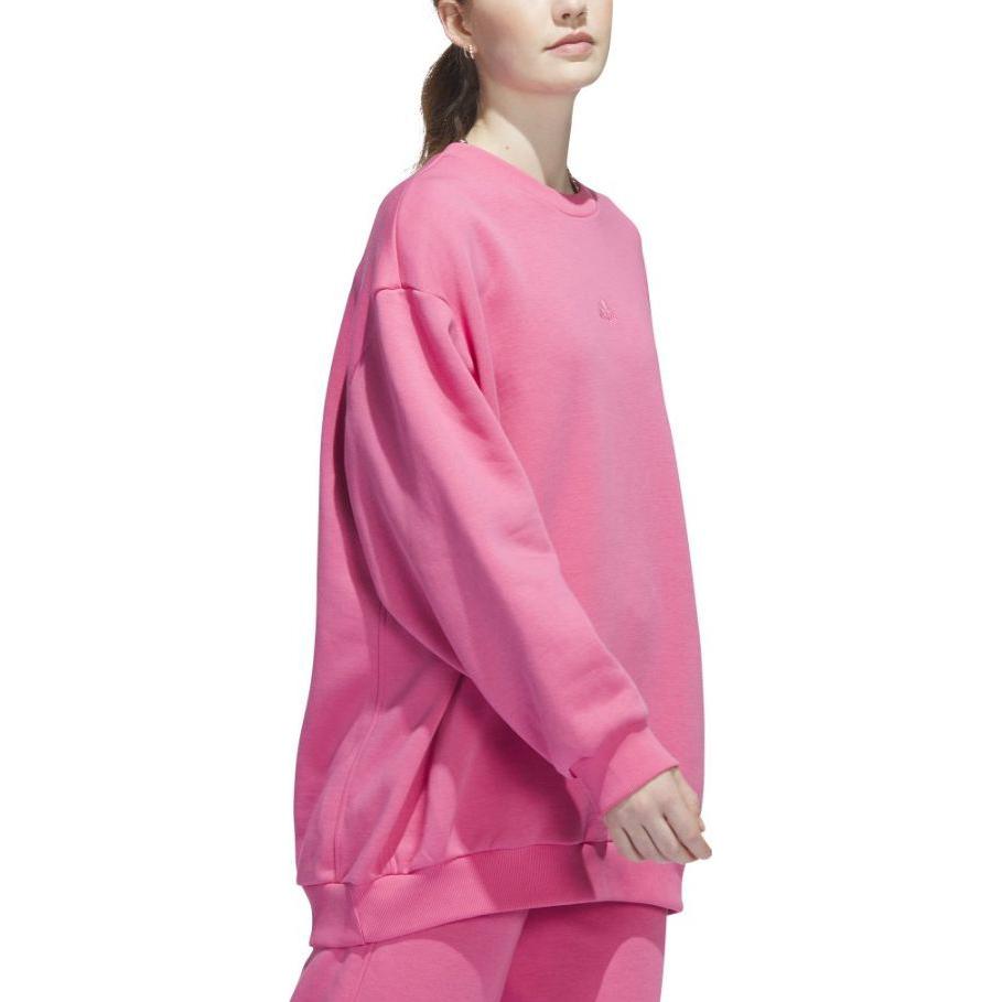 (WMNS) adidas ALL SZN Fleece Oversized Crew Sweatshirt 'Pink' IM0329
