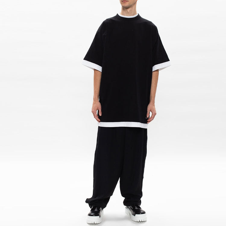 Balenciaga Layered T-shirt Oversized 'Black White' 644693TIVG61070