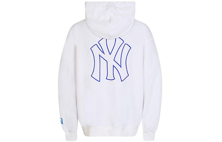 MLB NY hooded Loose Large LOGO Printing Sports Long Sleeves Unisex White 31HD01011-50W