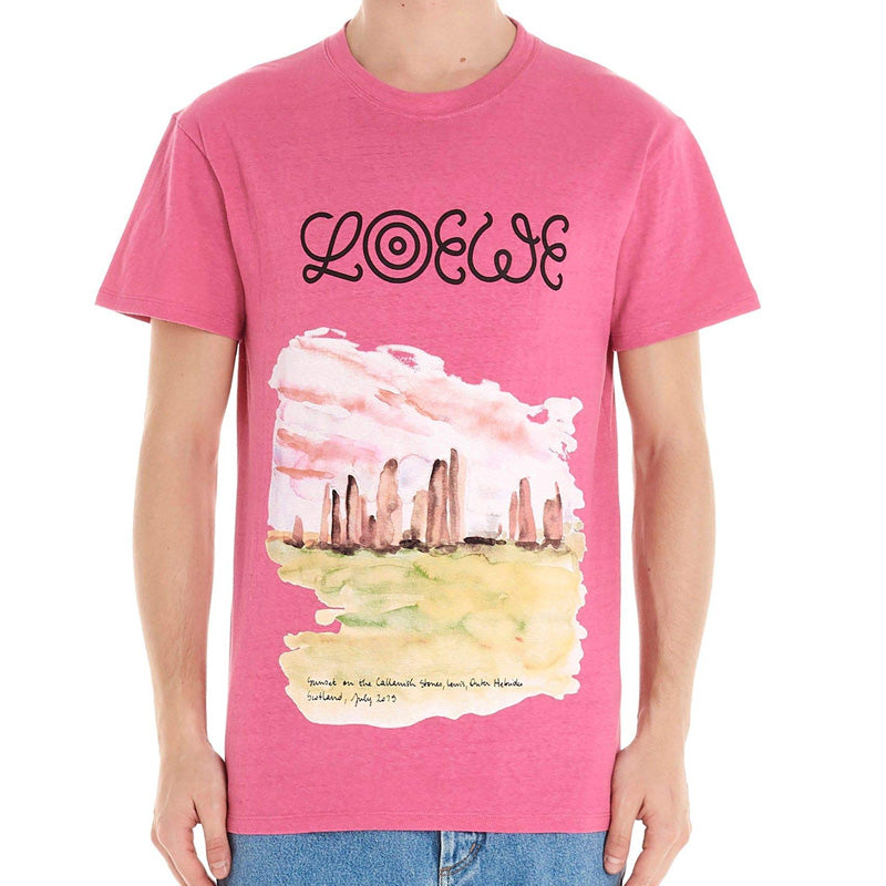 Men's LOEWE Short Sleeve Pink T-Shirt H6109833PC-7140