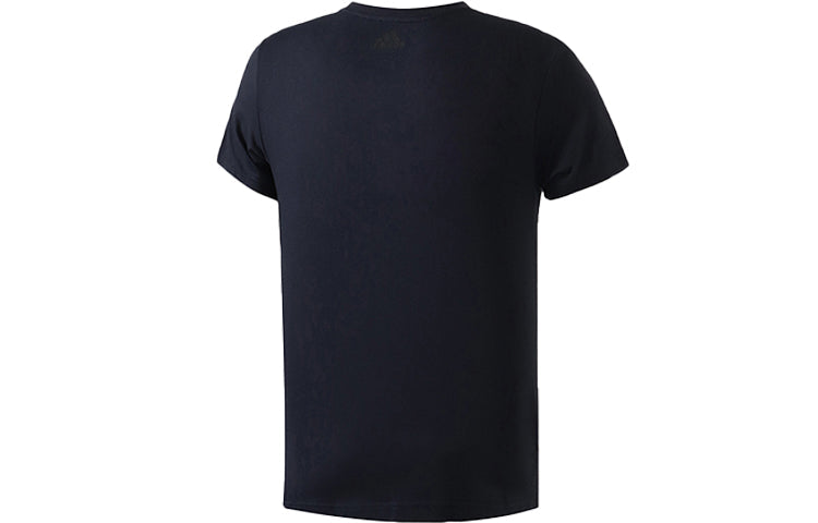 adidas Alphabet Printing Sports Round Neck Short Sleeve Blue DY8720