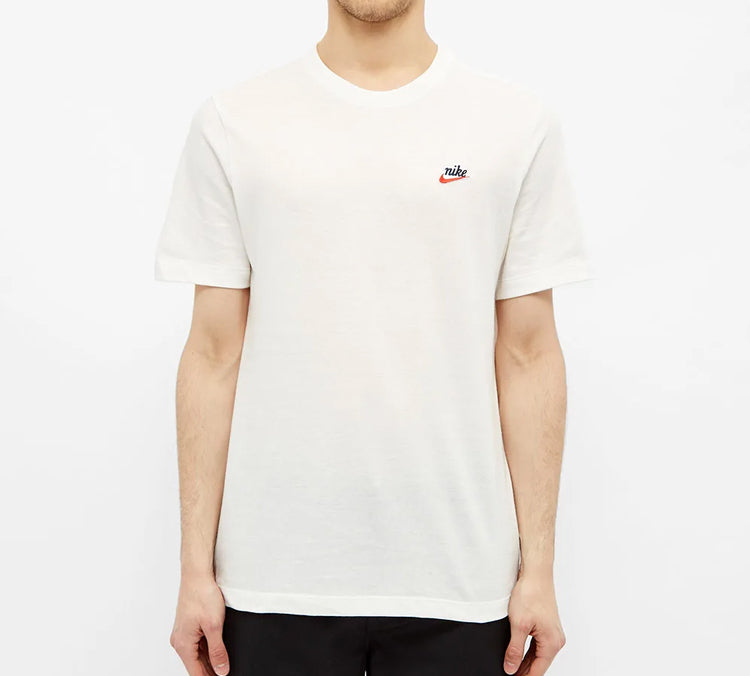 Men's Nike Chest Retro Swoosh Short Sleeve White T-Shirt CK2383-133