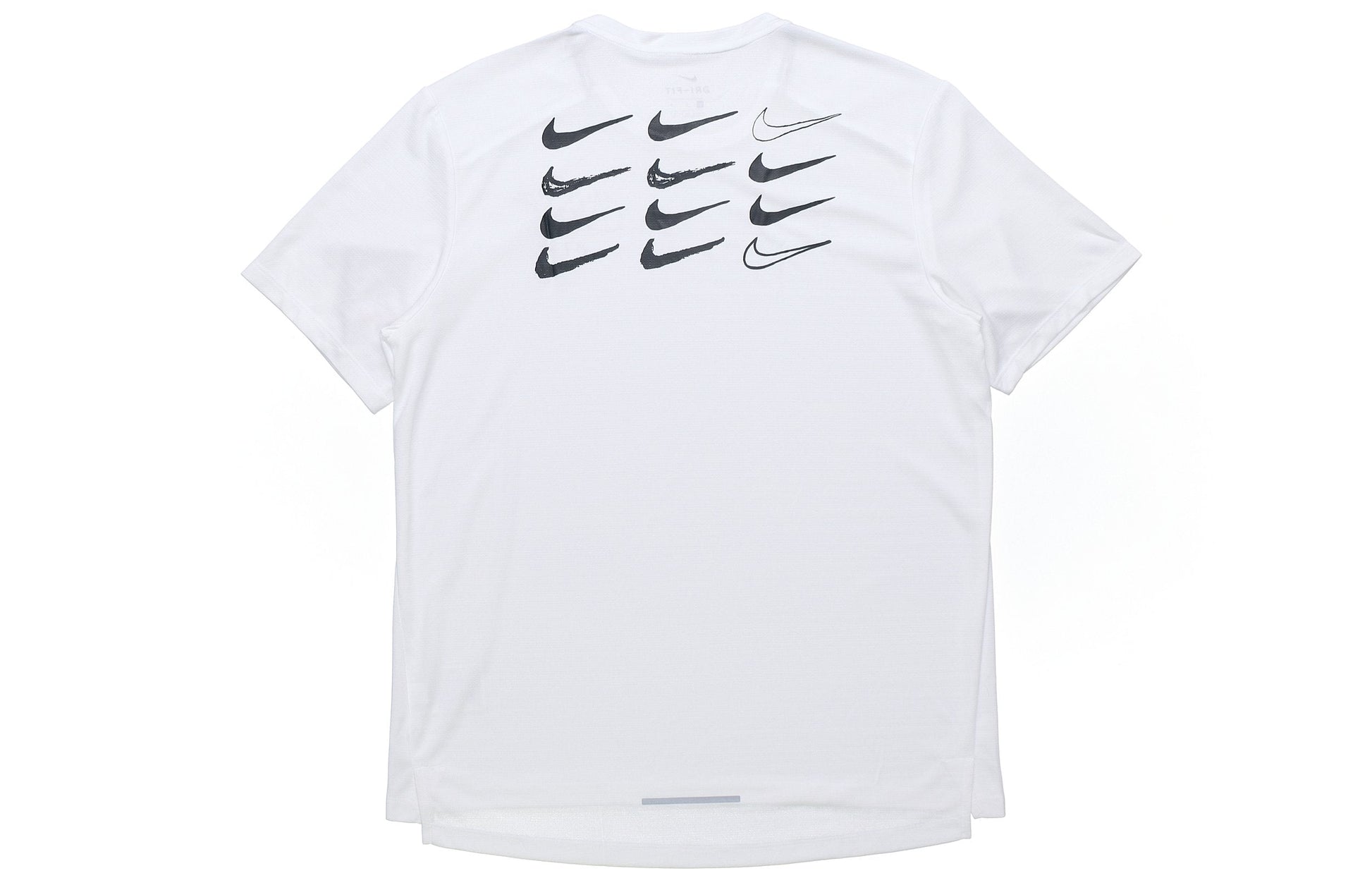 Nike Dri-Fit Miler Logo Printed Training TEE Men White AT7841-100
