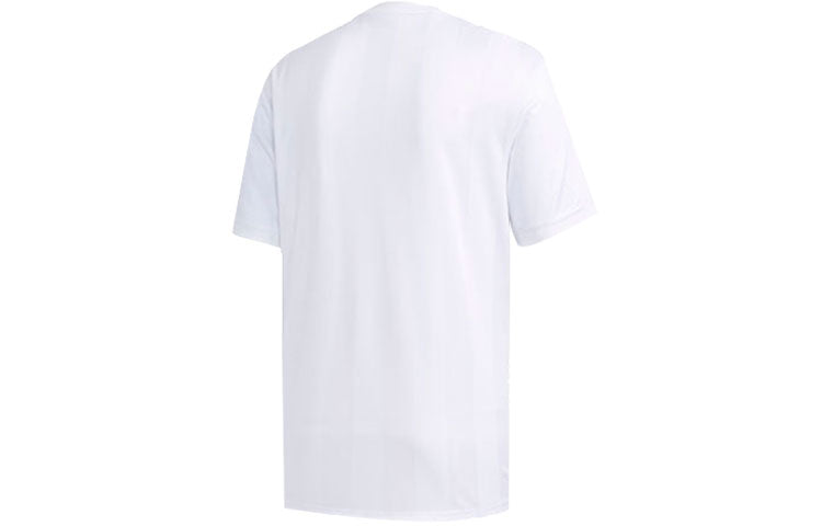 Men's adidas neo Logo Printing Sports Round Neck Short Sleeve White T-Shirt EI4518
