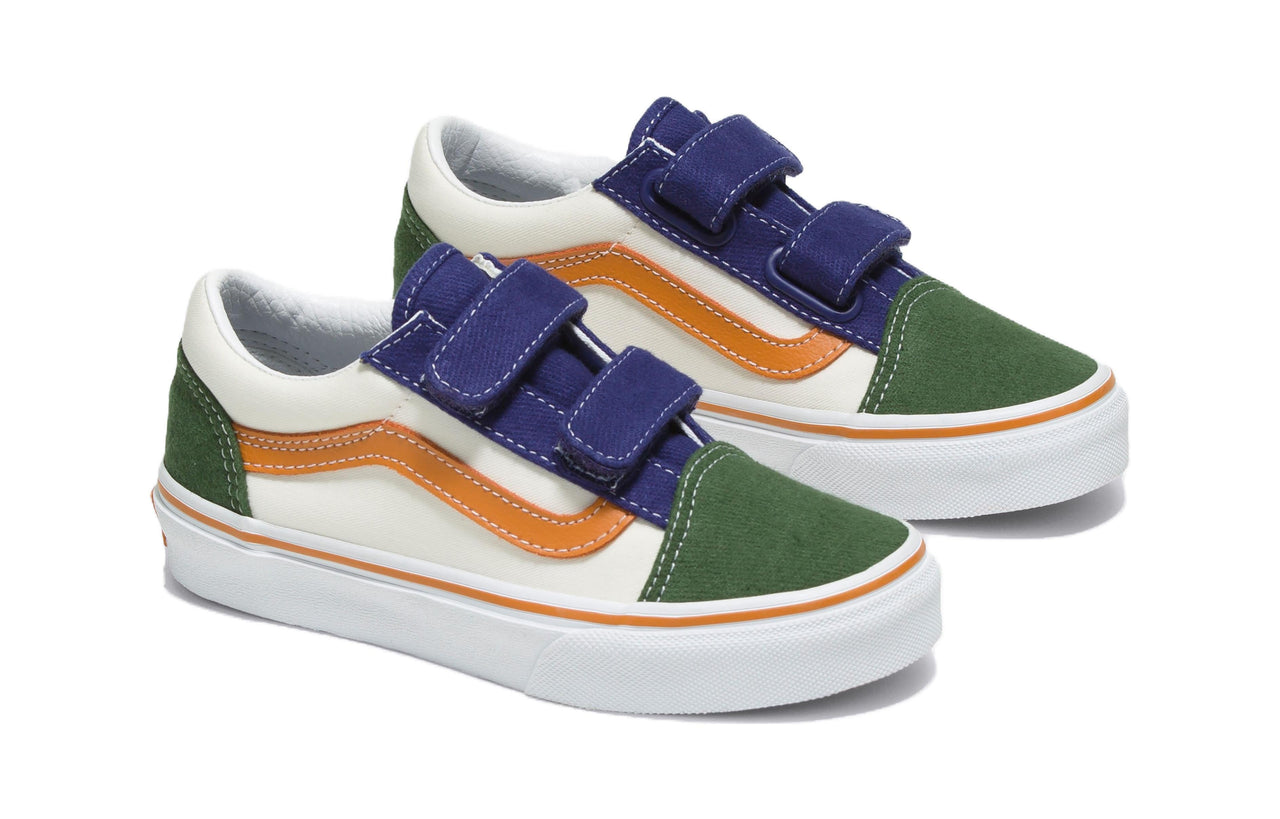 (PS) Vans Twill Block Old Skool Hook and Loop 'Multicolor' VN0A38HD6GL