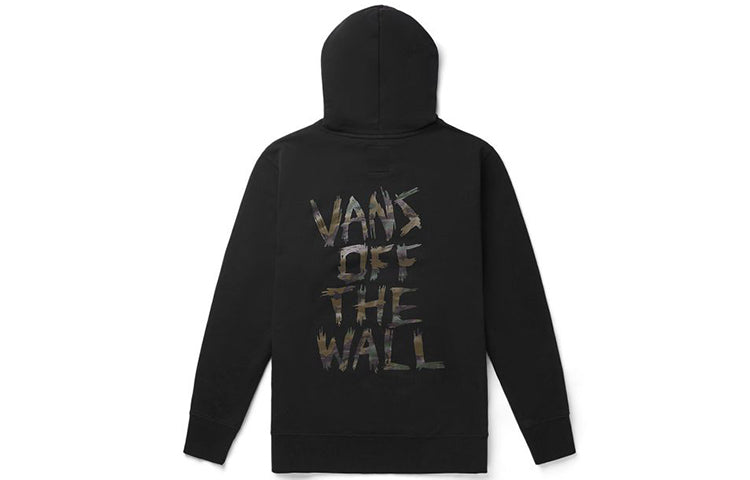 Men's Vans Back Printing Pullover hooded Fleece Lined Black VN0A4BP4BLK