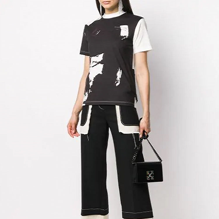 (WMNS) Off-White Pattern Short Sleeve Black OWAA049S20JER0020110