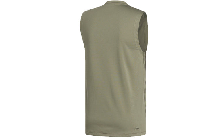 adidas Solid Color Training Sports Vest Green FJ6124