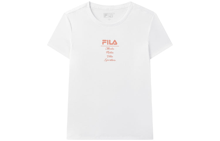 (WMNS) FILA Athleisure Casual Sports Minimalistic Breathable Short Sleeve White F11W038130F-WT