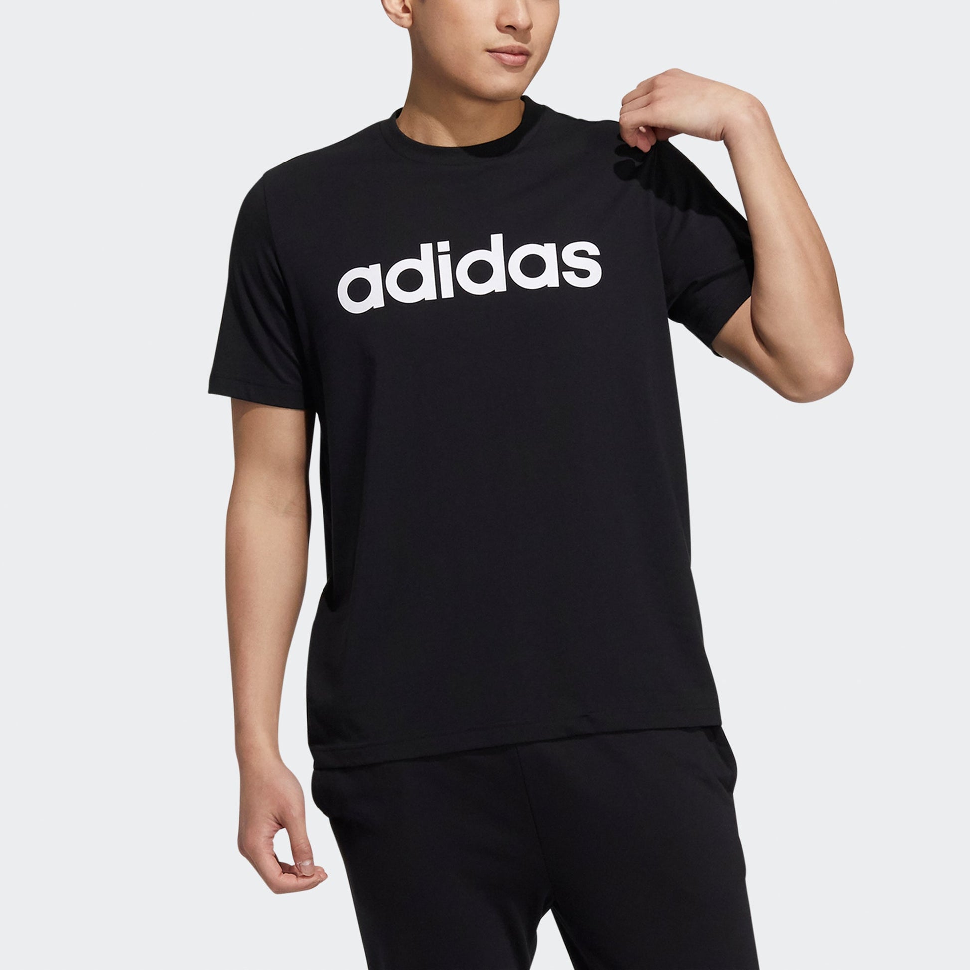 adidas neo Ce Logo Tee Logo Print Running Short Sleeves T Shirt Men s Black H16311