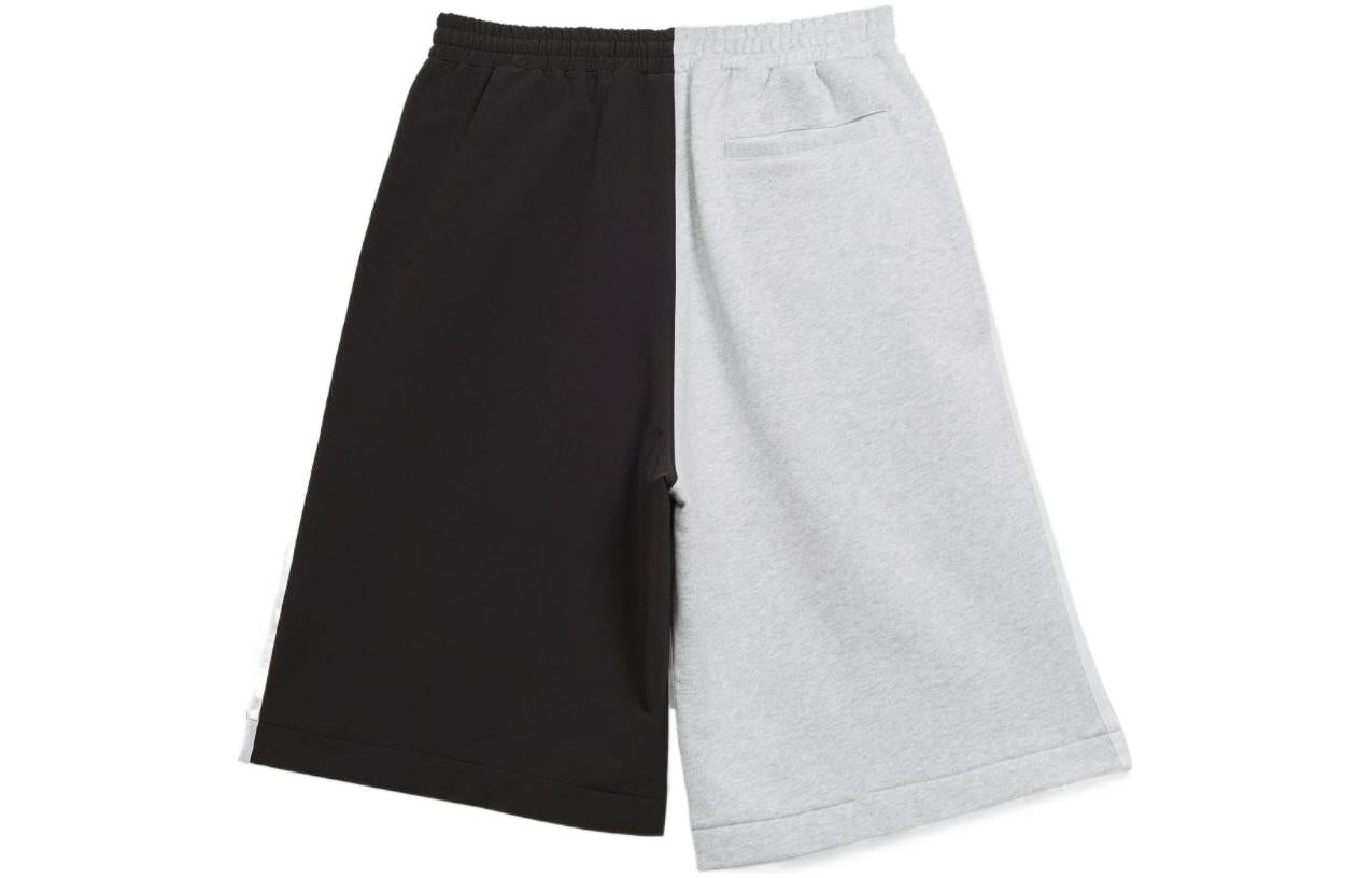 Men's adidas originals Originals x Kerwin Frost Crossover FW22 Splicing Elastic Waistband Straight Shorts Gray / Black H59927
