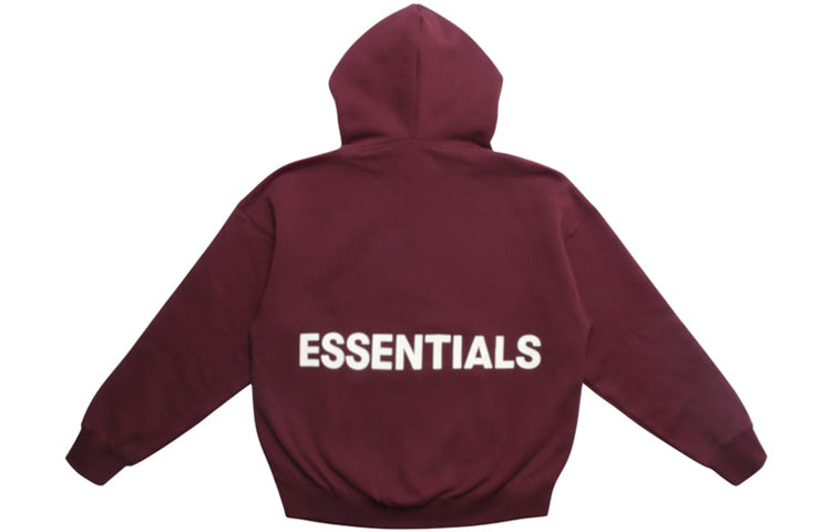 Fear of God Essentials FW18 Logo Hoodie 'Burgundy' FOG-FW18-12