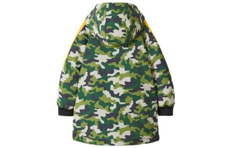 (GS) Skechers Letter Printed Woven Long Down Jacket 'Green Yellow White Black' L421B108