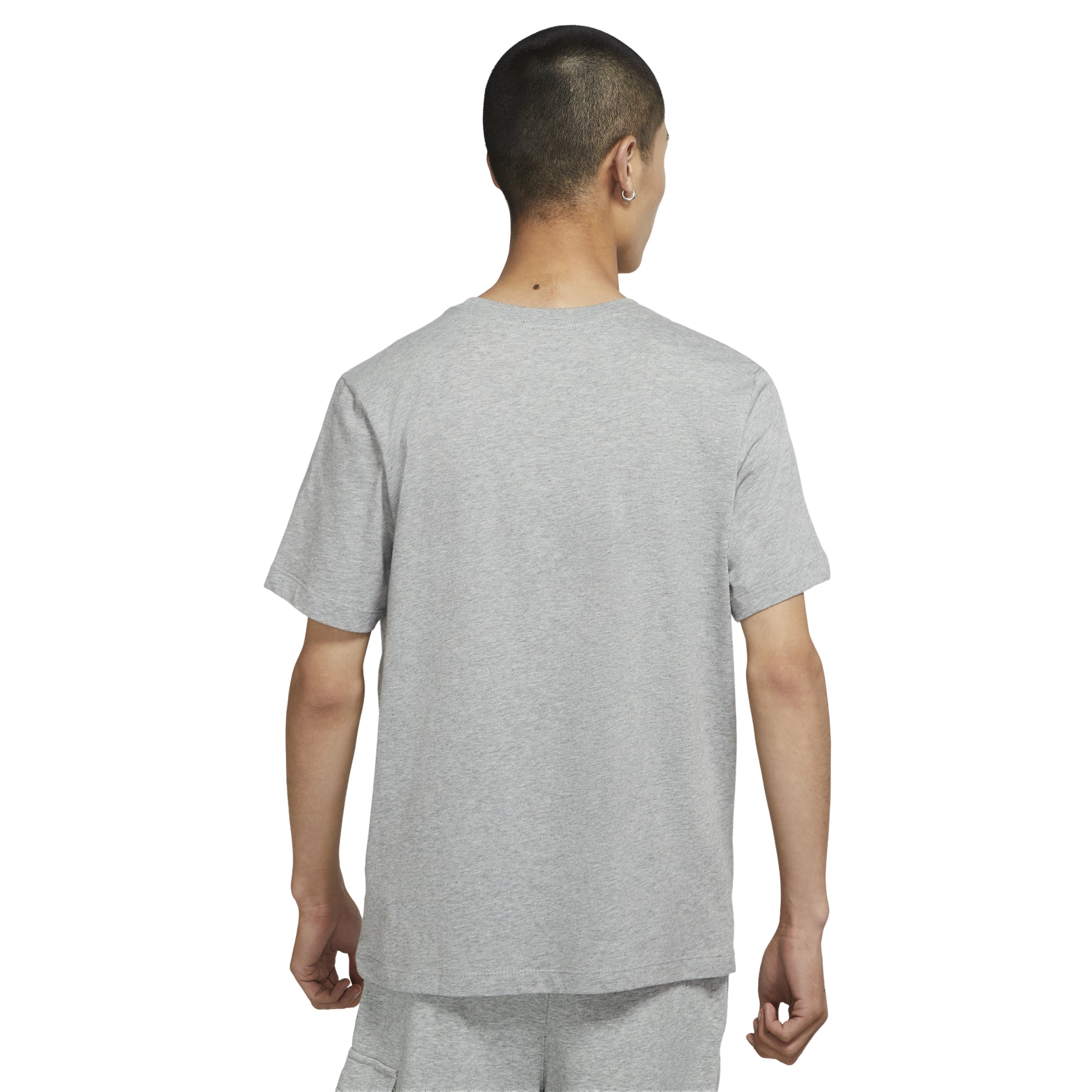 Nike Sportswear Solid Color Embroidered Logo Micro Mark Round Neck Casual Short Sleeve Gray BV0508-063