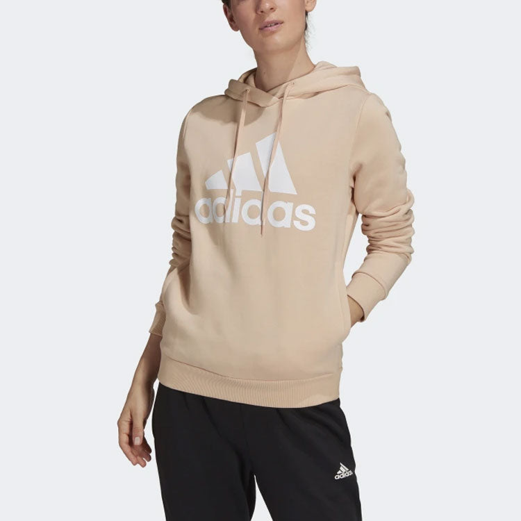 (WMNS) adidas Logo Printing Hoodie Beige H07891
