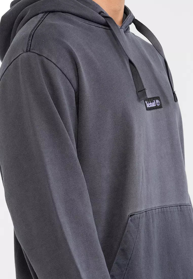 Timberland Mixed Media Garment Dye Hoodie 'Dark Grey' A6JWK-001