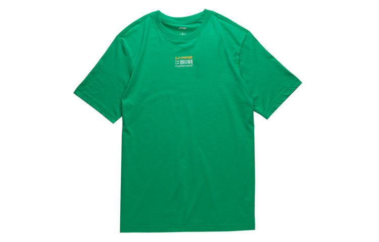 Li-Ning Sports Fashion Series Printing Round Neck Short Sleeve Green AHSQ313-3