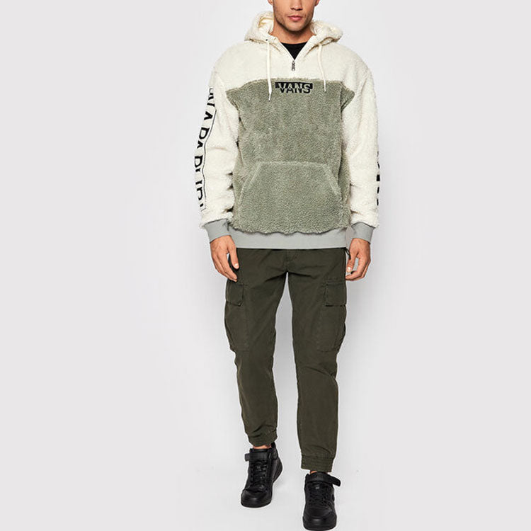 Men's Vans x NAPAPIJRI PULLOVER Crossover Colorblock Casual Sports Hooded Fleece Sports Green VN0A4VMJZOF