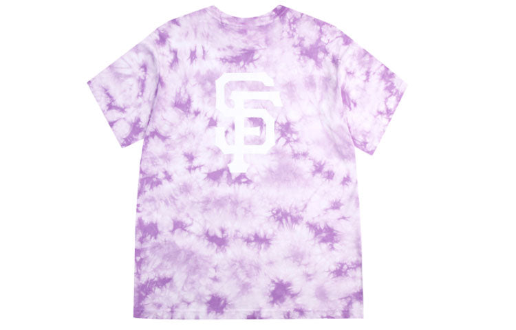 MLB San Francisco Giants Tie Dye Big Logo Loose Short Sleeve Unisex Blue Purple 31TSA3031-14V