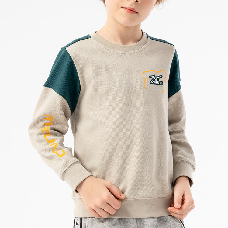 (GS) Mizuno Logo Casual Sweater 'Beige' 32CA3916