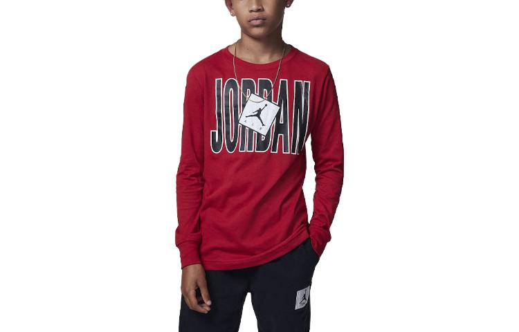 (GS) Air Jordan Stretch Out Long Sleeve T-Shirt 'Red' 95C692-R78