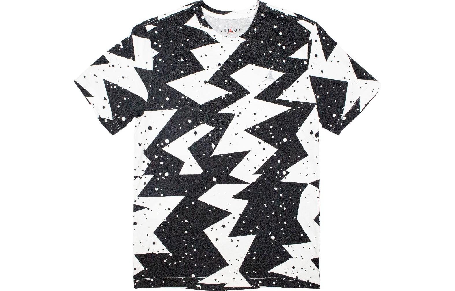 Air Jordan Printed Poolside Crew T-Shirt 'Black White' CJ6215-010