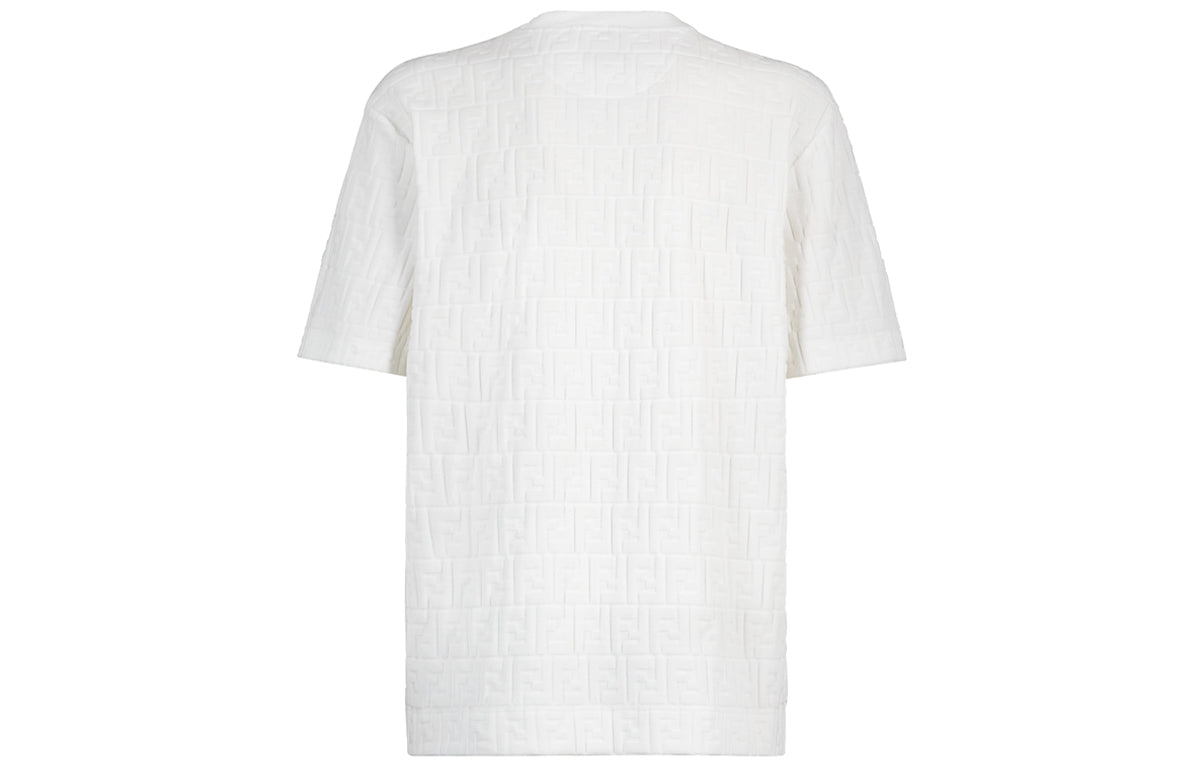 Men's FENDI Suede Short Sleeve White FY0936AA8AF0QA0