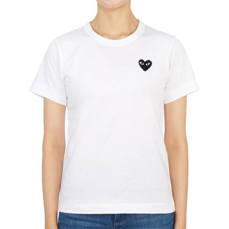 (WMNS) COMME des GARCONS PLAY FW25 Black Heart T-Shirt 'White' AZ-T063-051-2