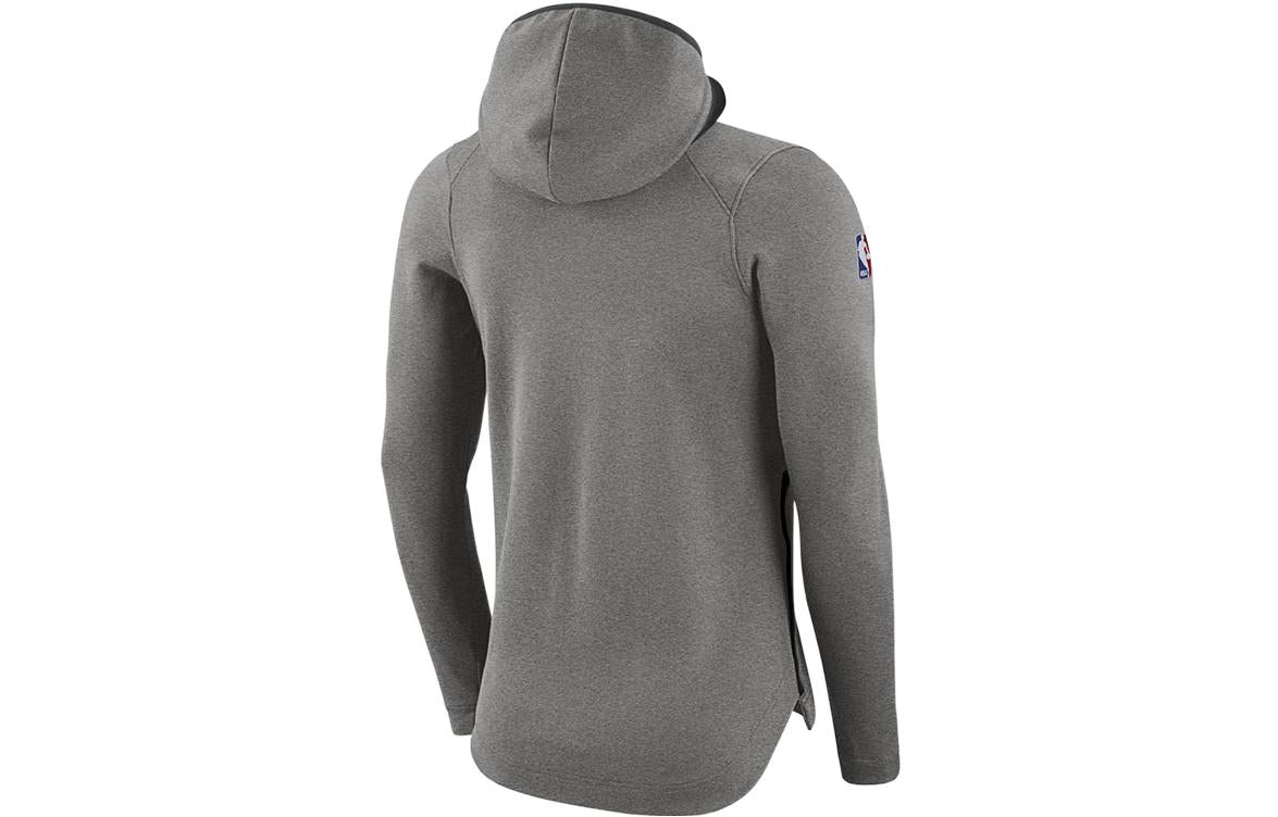 Men's Nike Logo Printing Zipper Hooded Jacket Gray 911122-021
