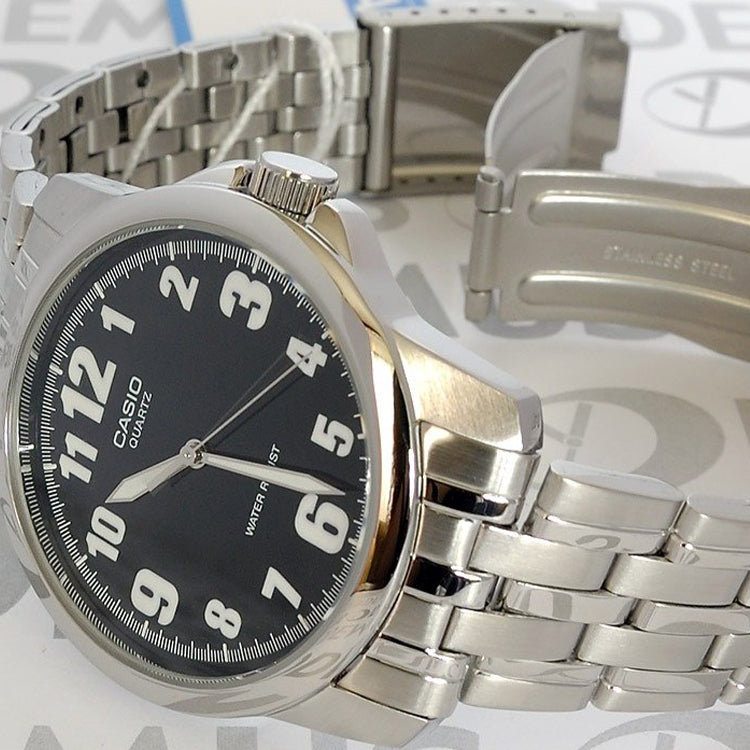 CASIO Dress Series 3 0 Meter Waterproof Stainless Steel Case Quartz Movement Black Watch MTP-1260D-1B