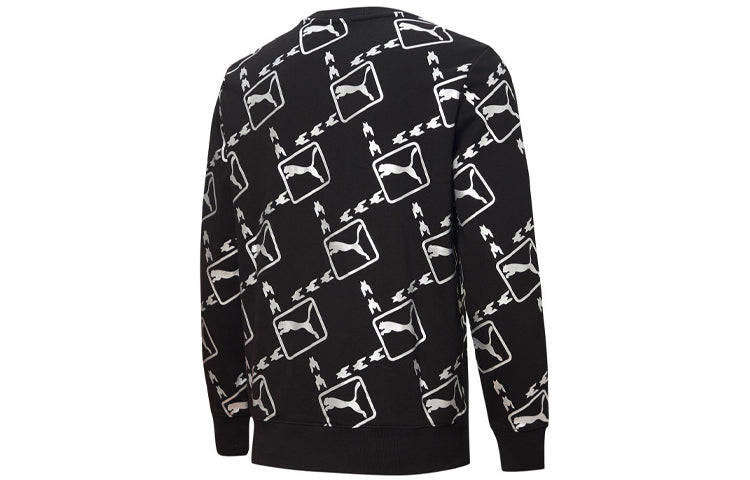 PUMA Monogram Print Logo Long Sleeve T-Shirt 'Black White' 532175-01