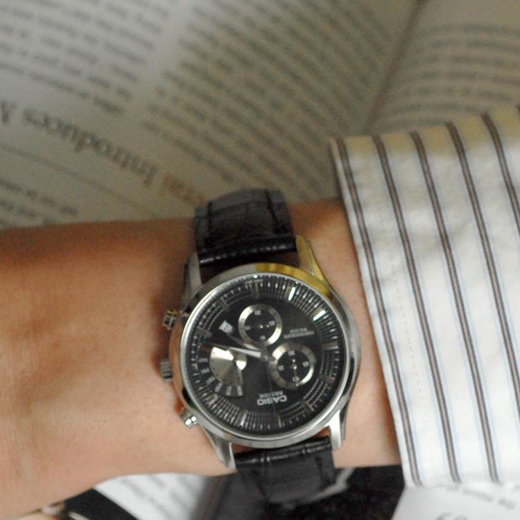 Casio Fashion Stylish Analog Watch 'Black Silver' BEM-501L-1AV