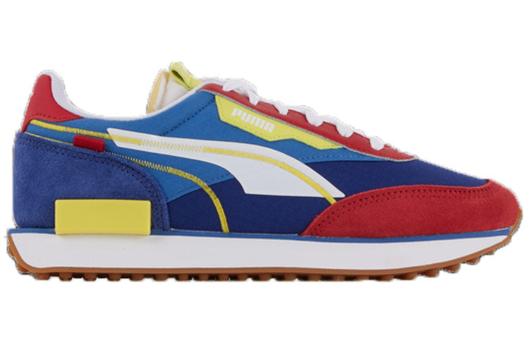 PUMA Unisex Future Rider Twofold Sd Running Shoes White/Red/Blue 381052-04