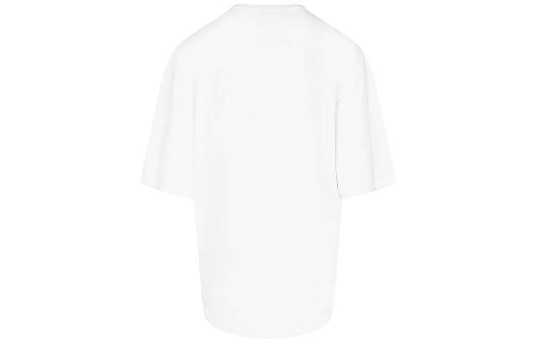 Men's Balenciaga SS21 Marathon Running Pattern Printing Logo Short Sleeve White 641614TJVK69040