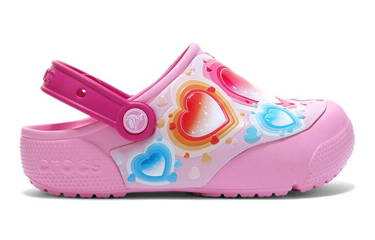 (GS) Crocs Fun Lab Heart Lights Clogs 'Pink Blue' 205648-6I2