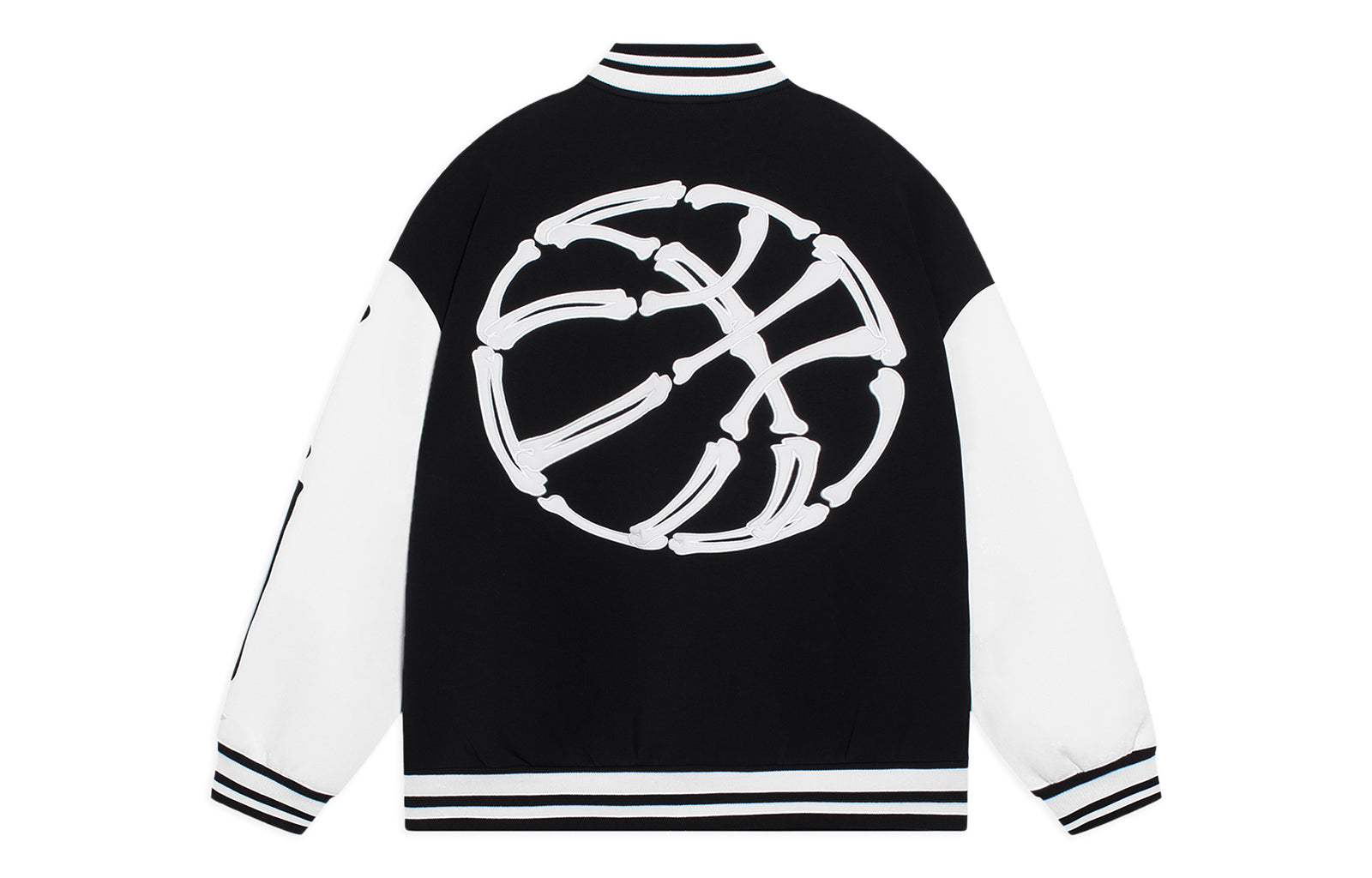 Li-Ning Hoops Graphic Baseball Jacket 'Black White' AJDSB17-3
