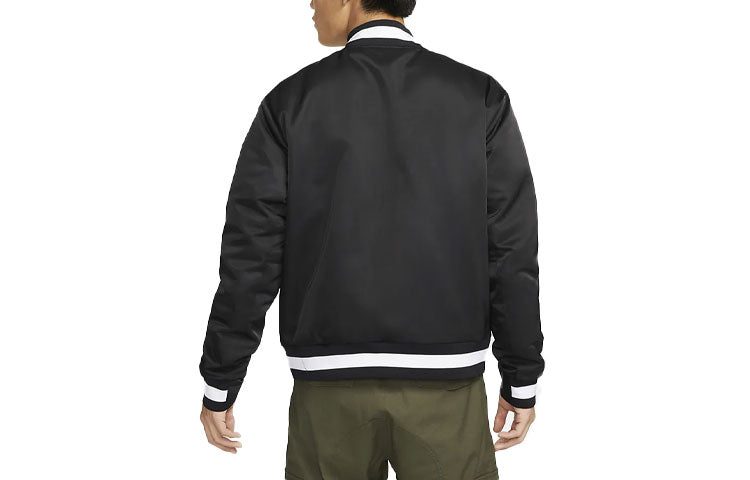 Men's Nike Contrasting Colors Logo Casual Sports Jacket Black DQ6280-010